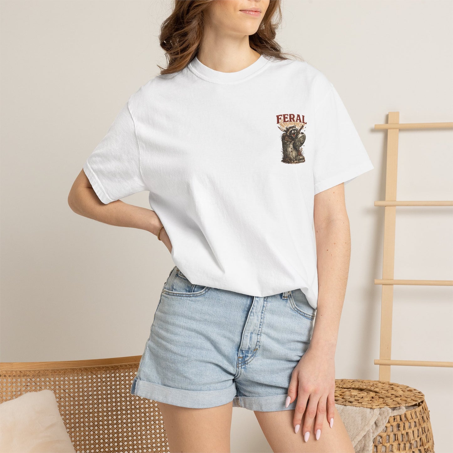 Feral Raccoon Graphic Tee – “I Say ‘Fuck’ a Lot” Vintage-Style T-Shirt