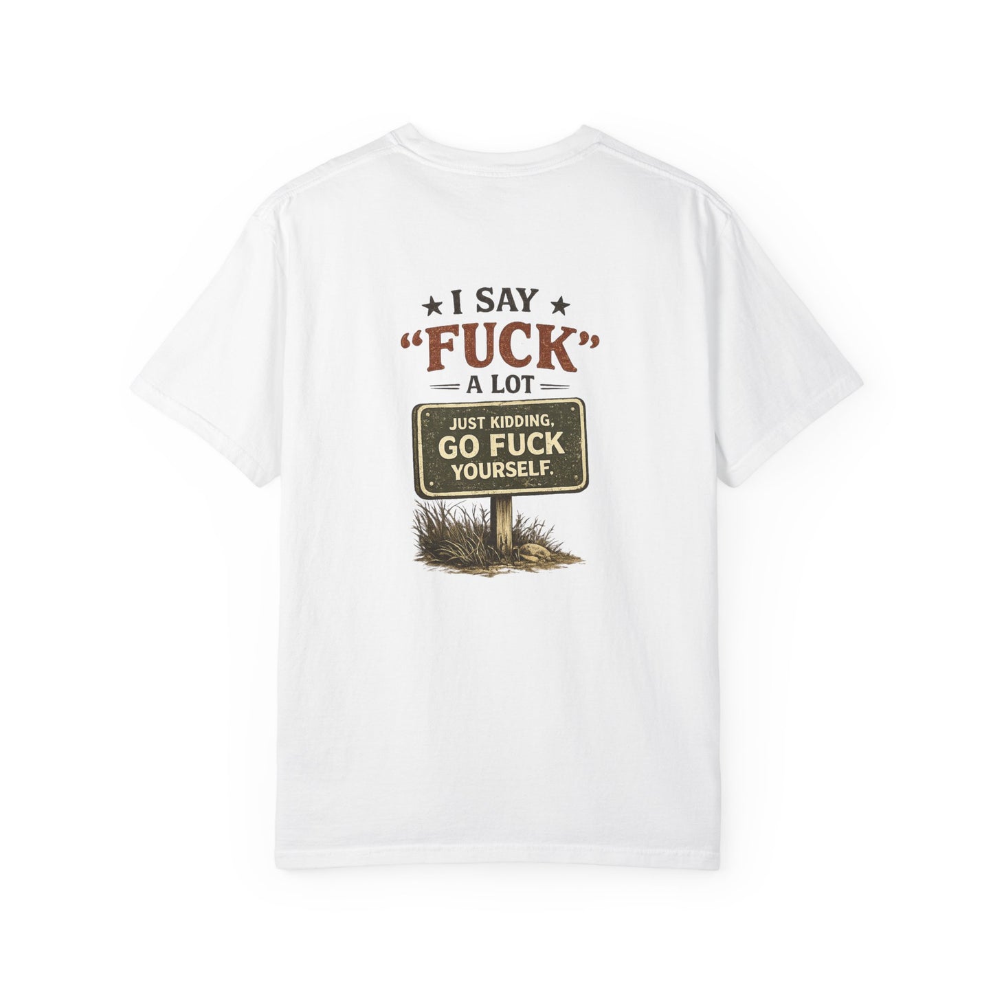Feral Raccoon Graphic Tee – “I Say ‘Fuck’ a Lot” Vintage-Style T-Shirt
