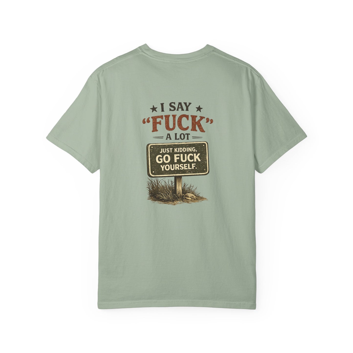 Feral Raccoon Graphic Tee – “I Say ‘Fuck’ a Lot” Vintage-Style T-Shirt