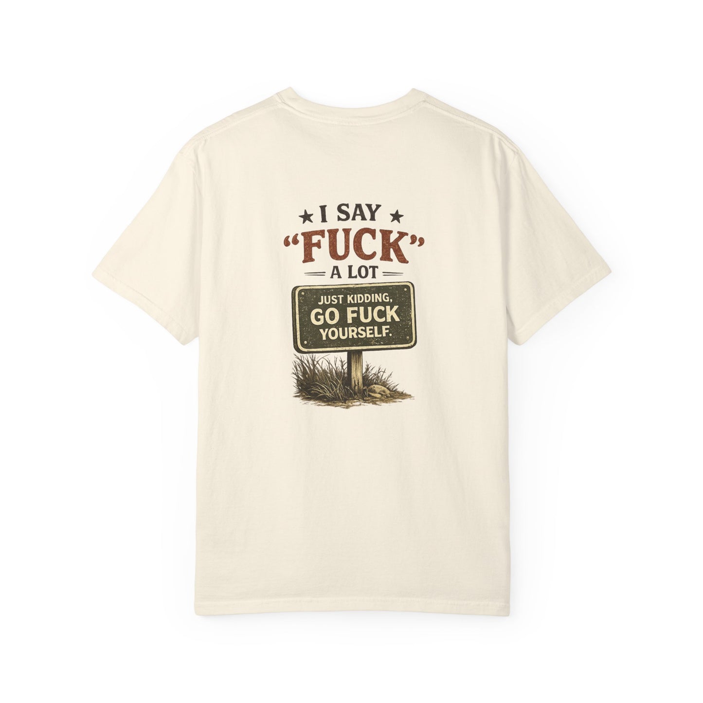 Feral Raccoon Graphic Tee – “I Say ‘Fuck’ a Lot” Vintage-Style T-Shirt