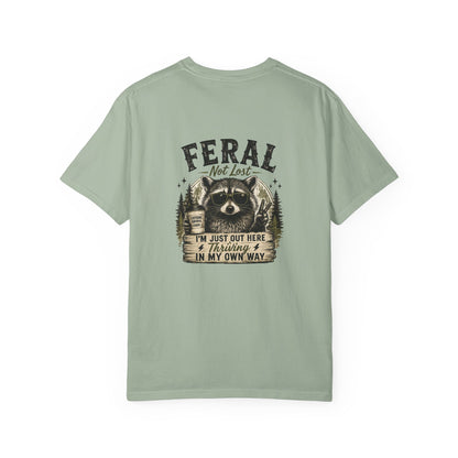 Feral Raccoon T-Shirt — "Feral Not Lost" Graphic Tee