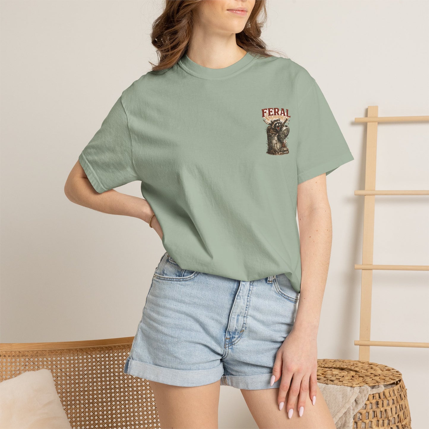 Feral Raccoon Graphic Tee – “I Say ‘Fuck’ a Lot” Vintage-Style T-Shirt