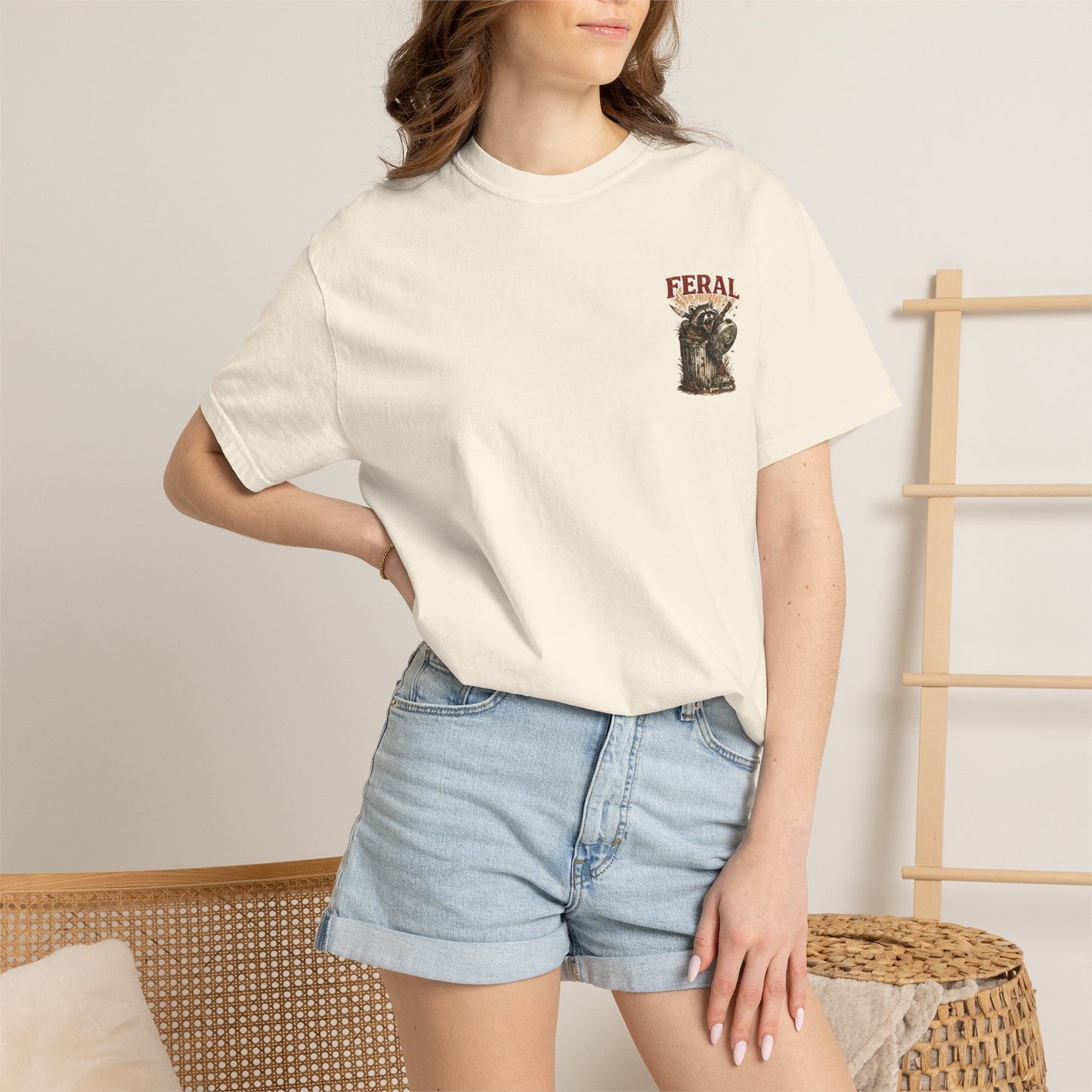 Feral Raccoon Graphic Tee – “I Say ‘Fuck’ a Lot” Vintage-Style T-Shirt